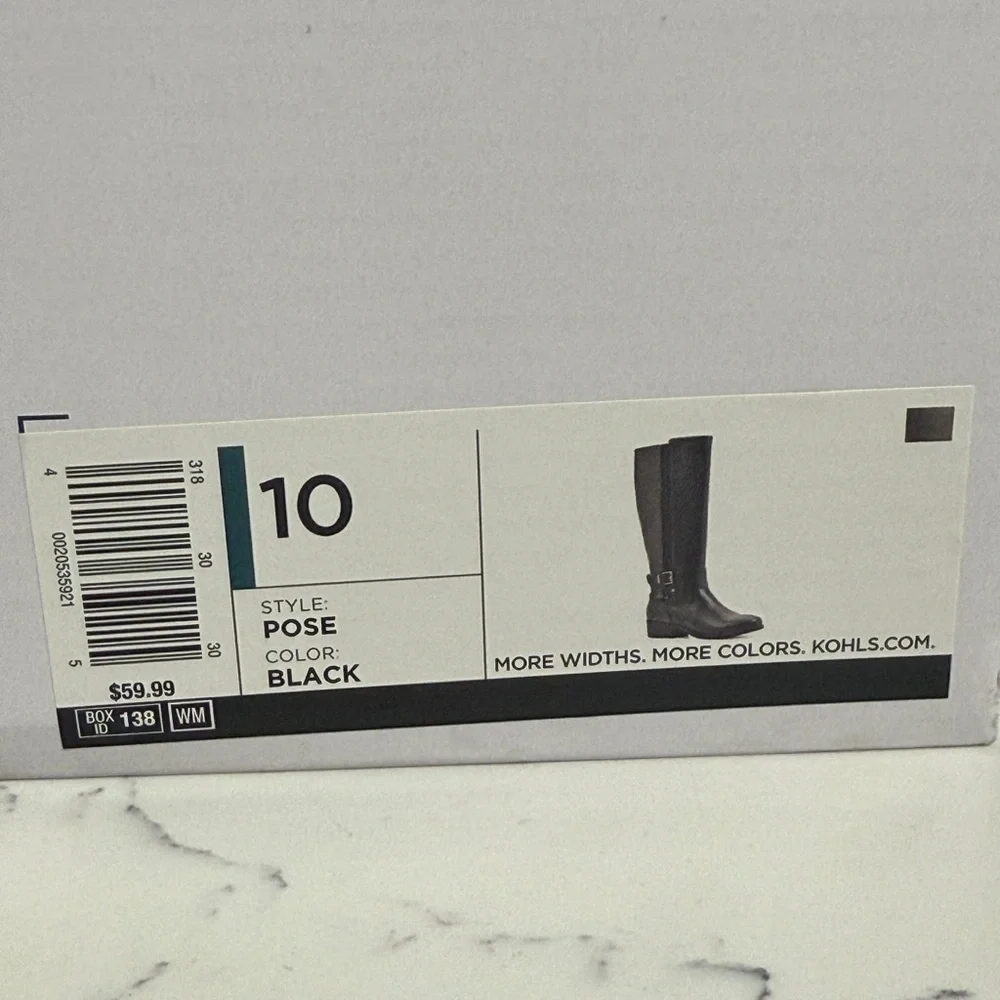 NWT #8 Croft & Barrow Pose Women's Ortholite ECO Black Riding Boots Size 10 - Picture 9 of 10